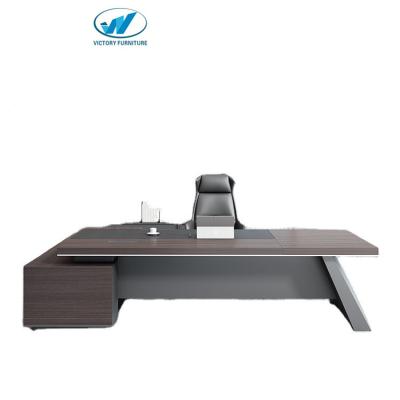 China Custom Modern Luxury Wood Extra Thick Leg Table Modern Luxury Writing Project Study Top MDF Factory Office Desk Tables Convertible Metal for sale