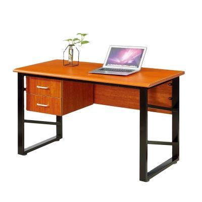 China Convertible high quality wood office furniture home or commercial office with two drawers steel frame simple table for sale