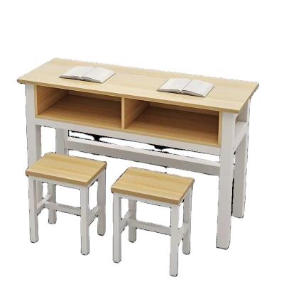 China Comfortable School Of Wooden Classroom Furniture Low Price Manufacture And Double Type Metal Student Desk And Chair for sale