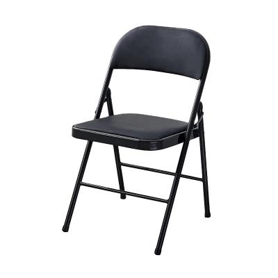 China Hot Sale China Supplier Eco-Friendly Supplier Metal Frame Metal Frame Back And Seat Black Folding Chair Lounge Chair Meeting Room Training Chairs for sale