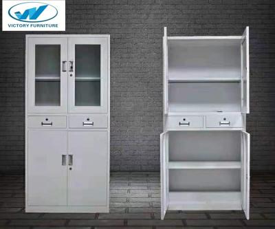 China Factory Direct Metal Closet (Other) Pattern Design Adjustable With Two Glass Drawers Filing Cabinet for sale