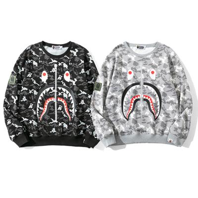 China 2022 Anti-wrinkle Bape Round Neck Pullover Digital Pixel Camouflage Sweater Bathing Monkey Slippers Shark Sweatshirt Streetwear Clothing Men for sale