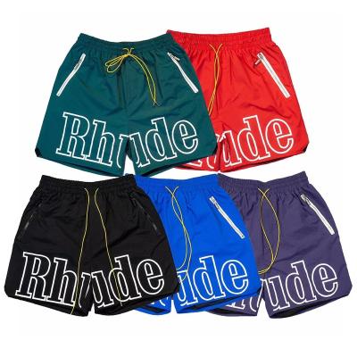 China 2022 High Quality Anti-wrinkle Rhude Logo Shorts Sports Shorts Men's Green Rhesus Basketball Quick Dry Pants For Women Men for sale