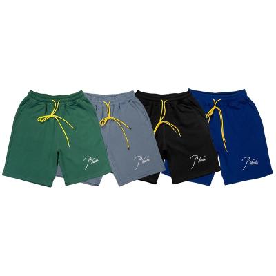 China Anti-wrinkle 2022 new summer RHUDE version blue green black pants cotton embroidery logo drawstring correct shorts for men for sale