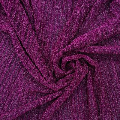 China Other New Design Women Wine Red Polyester Crumpled Fabric Lace Knitting Fabric For Wedding for sale