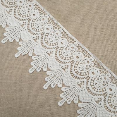 China Sustainable 2022 Lace Trim Guipure Milk Trim Silk Sewing Lace For Curtain for sale