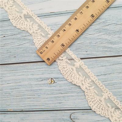 China Long Lasting 3 cm Start Embroidery Lace Trim Scallop Tulle Tulle Embroidery Lace Trim for sale