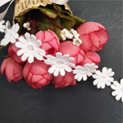 China Viable Flower Ribbon Lace Trim Decorative Cotton Lace Trim Flowers for sale