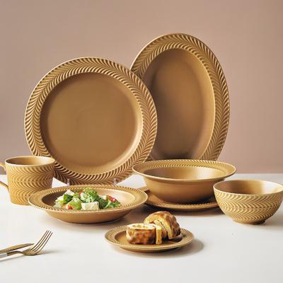 China Sustainable Modern Restaurant Plates Porcelain Set Dishes And Ceramic Plate Bowls Dishes for sale