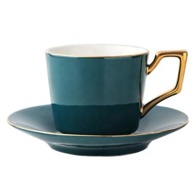 China Sustainable Personalized Ceramic Coffee Tea Cups Set And Saucer Sets for sale