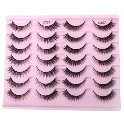 China Hot Sale 3d False Mink Eyelashes Strip 3d Mink Lashes Light Weight Natural False Mink Eyelashes Lashes Women for sale