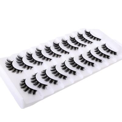 China Wholesale Vegan Light Hot Sale 3d False Mink Eyelashes 10mm Fluffy Natural Lashes for sale