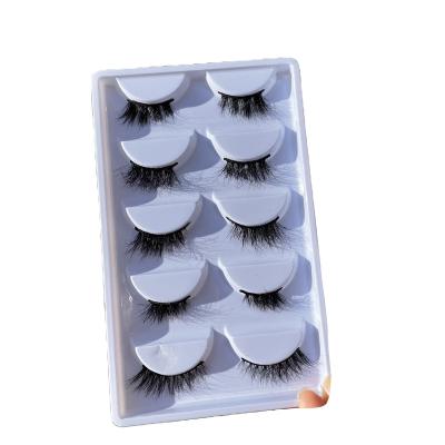 China 2023 New Style Short Mink Natural Tapered Mink Eyelashes Light Natural False Eyelashes Tools for sale