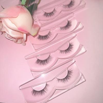 China Wholesale Invisible Mink Eyelash Clear Band Vegan Strip WinkShow Light Luxury 3D Strip Eyelashes for sale