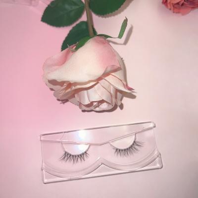 China Vegan Mink Eyelash Clear Band False 3D Invisible Eye Strip Light Luxury Wholesale 3D Strip Eyelashes for sale