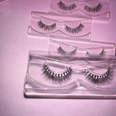 China WinkShow Wholesale 3D Lite Mink Lash Wispy Private Label Mink Clear Strip Eyelash Light Lashes for sale