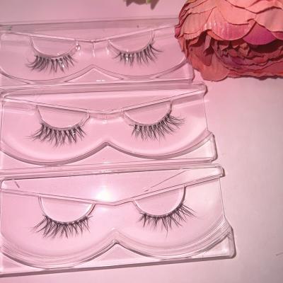 China WinkShow Strip Private Labels Cruelty Eyelash Real Mink Light Free Transparent Lashes Invisible Clear Lashes for sale