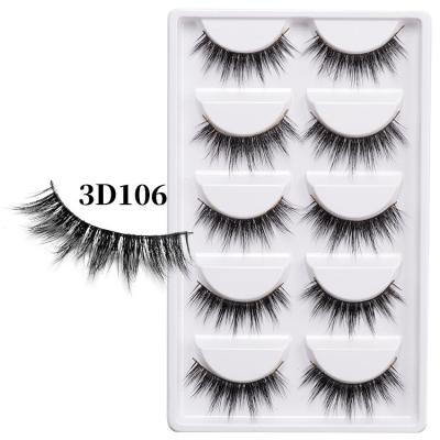 China Hot Sale 15 Mm Mink Eyelashes Light Voluminous Natural Hair Natural Mink Eyelashes 5 Pairs Box for sale