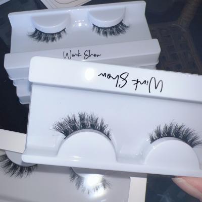 China Light hot sale natural looking horse hair 3d eyelashes lash shorter shorter eyelash with gorgeous price for sale