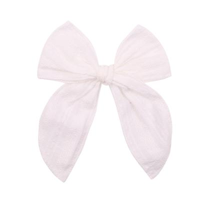 China Decoration baby custom handcraft embroidery hair bow fairy tales fabric bow clips 2023 for sale