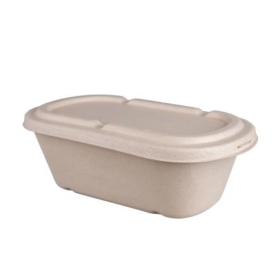 China Popular Items Microwavable Touch Feeling Biodegradable Compostable Cajas Bagasse Clamshell Sustainable Packaging Boxes for sale