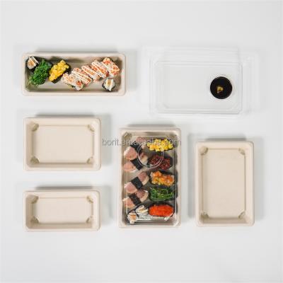 China Biodegradable Hot Dogs Tray Factory Outlet OEM Bandeja Cane Sugar Bandeja Storage Trays Sushi Fruit Tray Bagasse Trays for sale