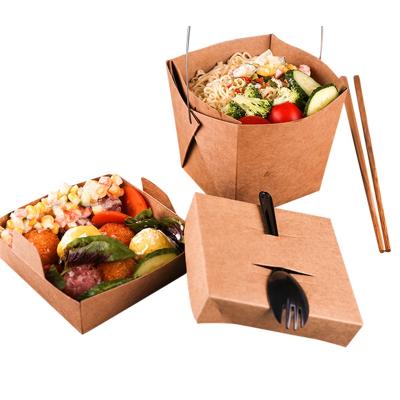 China Disposable Custom Design Round Noodle Box Food Pail Take Away Paper Noodle Box for sale