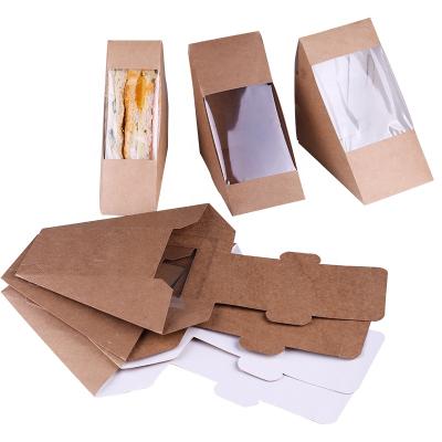 China Biodegradable Disposable Sandwich Box Cardboard Packaging Clear Look for sale