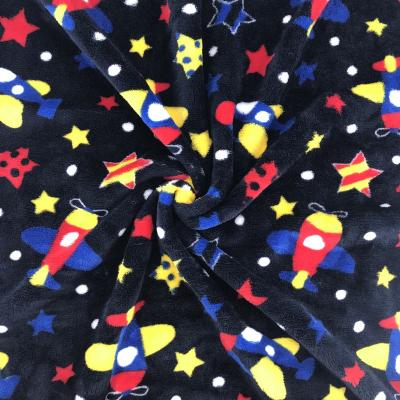 China Anti Pill Cartoon Style 2 Side Printed Coral Flannel Fleece Fabric For Kids Beds Blanket Throw Double Side Brushed Fleece for sale