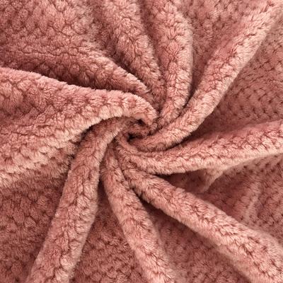 China 100% Polyester Anti-Static Abnormal Waffle Jacquard Fleece Woven Gradient Color Polyester Popcorn, Any Color With Panton Number Printed for sale