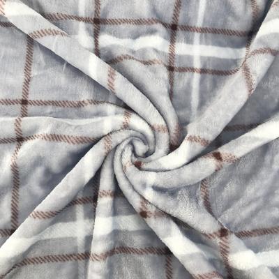 China Anti-static jacquard/flannel fabric plaid printed velvet polyester flannel fleece fabric for baby sleep use for sale