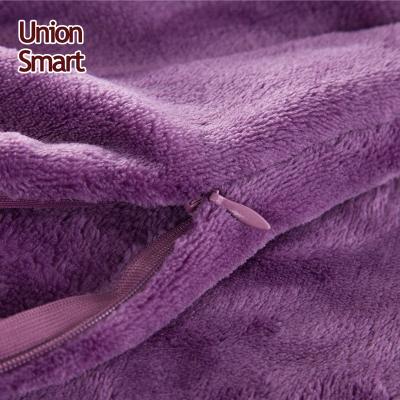 China Colorful Sofa Throws Blanket Decorative Pillow Anti-pilling Cushion Cover Bedding Trade Assurance, Single Throw Purple 100% Polyester Solid for sale