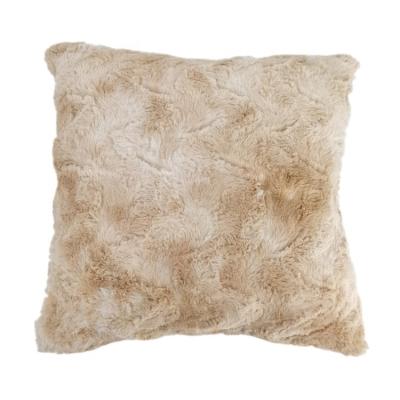 China Anti-pilling Dye Knotting Luxury Brushed Decorative Faux Fur Pillow Cushion Cover For Sofa for sale