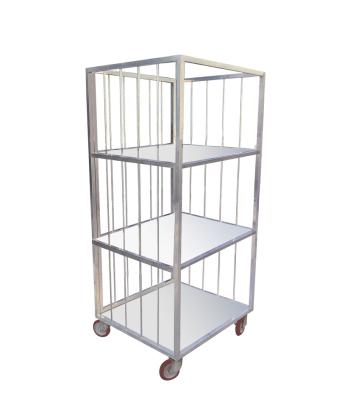 China Laundry Heavy Duty Logistics Warehouses Folding Storage Metal Shelves Storage Cage Rolling Cart for sale