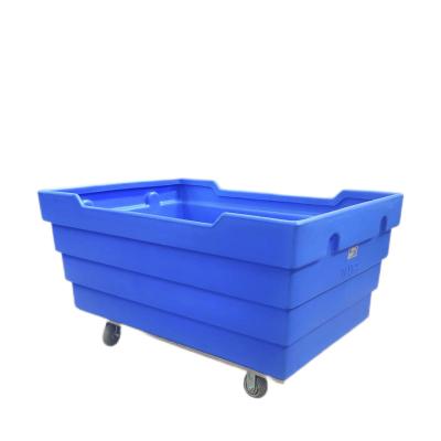 China Commercial Plastic Laundry Bulk Cart Laundry Cube Plastic Canvas Truck for sale