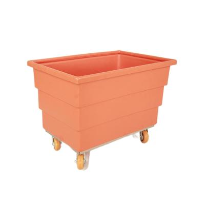 China Direct Wholesale Plastic Canvas Laundry Trolley Laundry Basket Laundry Hamper Trucks for sale