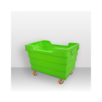 China Large Capacity Laundry Trolley 600L Plastic Container Plastic Canvas Cart Large for sale