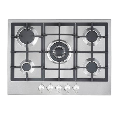 China Hotel OEM Kitchen Cooking Stove Stainless Steel 5 Burner Built In Gas Hob CE/CB/SAA for sale