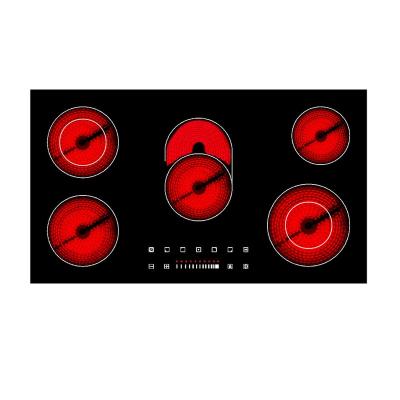 China Newest Household Style 5 Burners 90cm OEM Built In Hob Electric Ceramic Cooktop Glass Cooktop Kitchen for sale