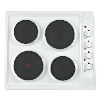 China Adjustable Temperature Foshan 4 Burner Built In Electric Hob Electric Kitchen Griddle Cooktop Cooking Stove In White for sale