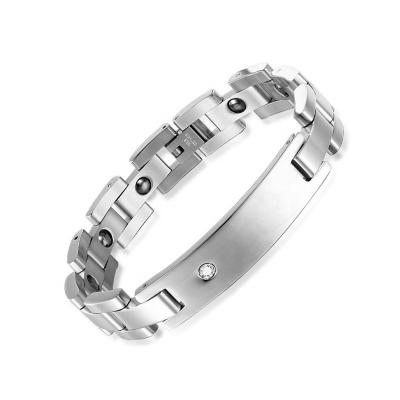 China New Simplicity Design Fashion Silver Health Magnet Bracelet 316L Stainless Steel Bracelet for sale