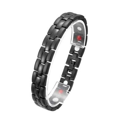 China 99.999% High Purity Ceramic Germanium Ceramic Stainless Steel Wholesale Price Simplicity Bracelet Energy Stone Gift Box Magnetic for sale