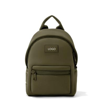 China Custom Korean Unique Style White Waterproof Neoprene Day Backpack Basic School Bags Mini Waterproof Backbag for sale