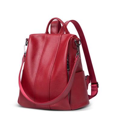 China 2021 New Fashion Custom Women's Handbags Anti-theft Real Lychee Backpack Anti-theft Bag Pattern Leather Bags Genuine Leather Backpack for sale