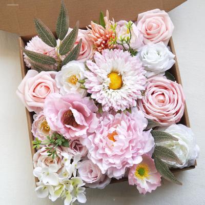 China Hot Sale Silk Gift Box Roses Rose Flower Artificial Flowers For Wedding Party Decorations for sale