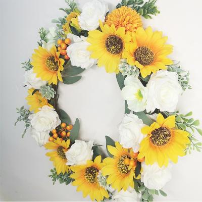 China Cheap DIY Handmade Sunflower Artificial Silk Fabric Flowers Flowers For Wedding Home Decorative for sale