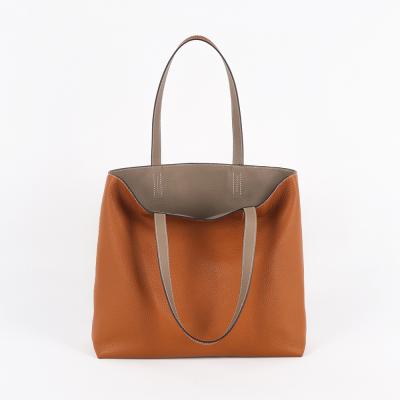 China Custom Fashion Ladies Handbag Single Side Double Side PU Tote And Fashion Shopper Bag for sale