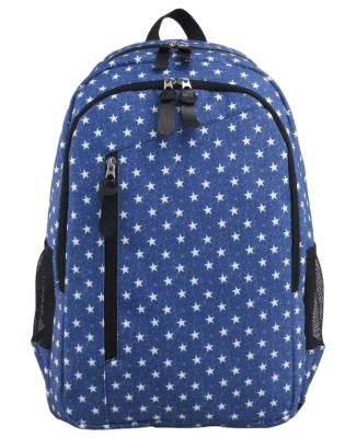 China Custom Women's Backpack Fashion Star Printing Backpack Casual And Waterproof School Backpack for sale