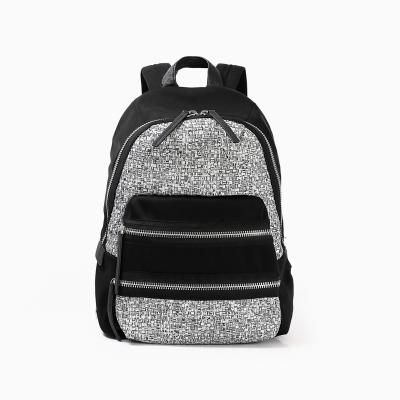 China Fashion Customized Ladies Bag Woven Fabric And Nylon Fashion Women Backpack for sale