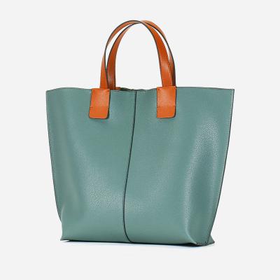 China Fashion Custom Ladies Fashion Luxury Genuine Leather Tote Bag and Soft Customer Bag for sale